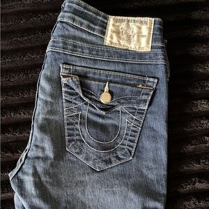 True Religion Blue Skinny Jeans Zipper Detail